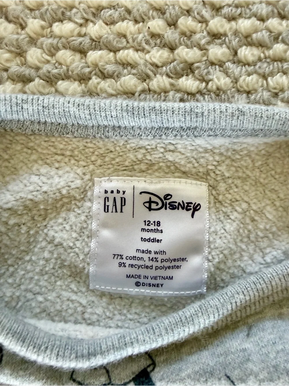 Baby Gap Mickey Mouse Lined Jogger Set | 12–18 Months